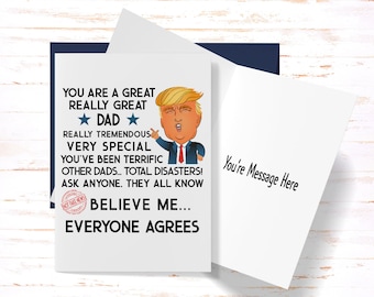 Father's Day Card For Dad, Trump Father Card, Birthday Card for Dad, Custom Personalize Family Card, Trump Funny Birthday Card Cards