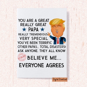 Cartão digital Trump Card Papa Gift, Trump Grandpa Card, Papa Cartões, Personalizado Personalizar Cartão de Família, Trump Funny Birthday Cards