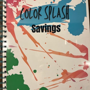 Livret économisez sur les éclaboussures de couleurs, économisez pour rien ! Faible revenu, défi d'épargne, petites coupures, cadeau amusant