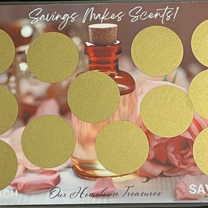 L'épargne fait les odeurs ! Carte défi à gratter pour économiser 70 dollars sur les parfums Prendre soin de soi, s'aimer, faire du shopping.