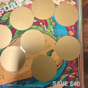 May include: A colorful card with gold circles and the text "SAVE $40".