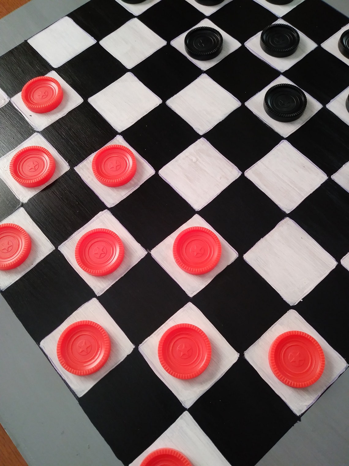 Checker Board Tray 2 in 1 Serving on One Side and Game Board Etsy