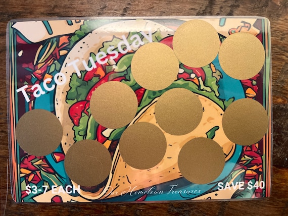 Taco Tuesday Yummy Savings Scratch Off Challenge Card 40 dollars