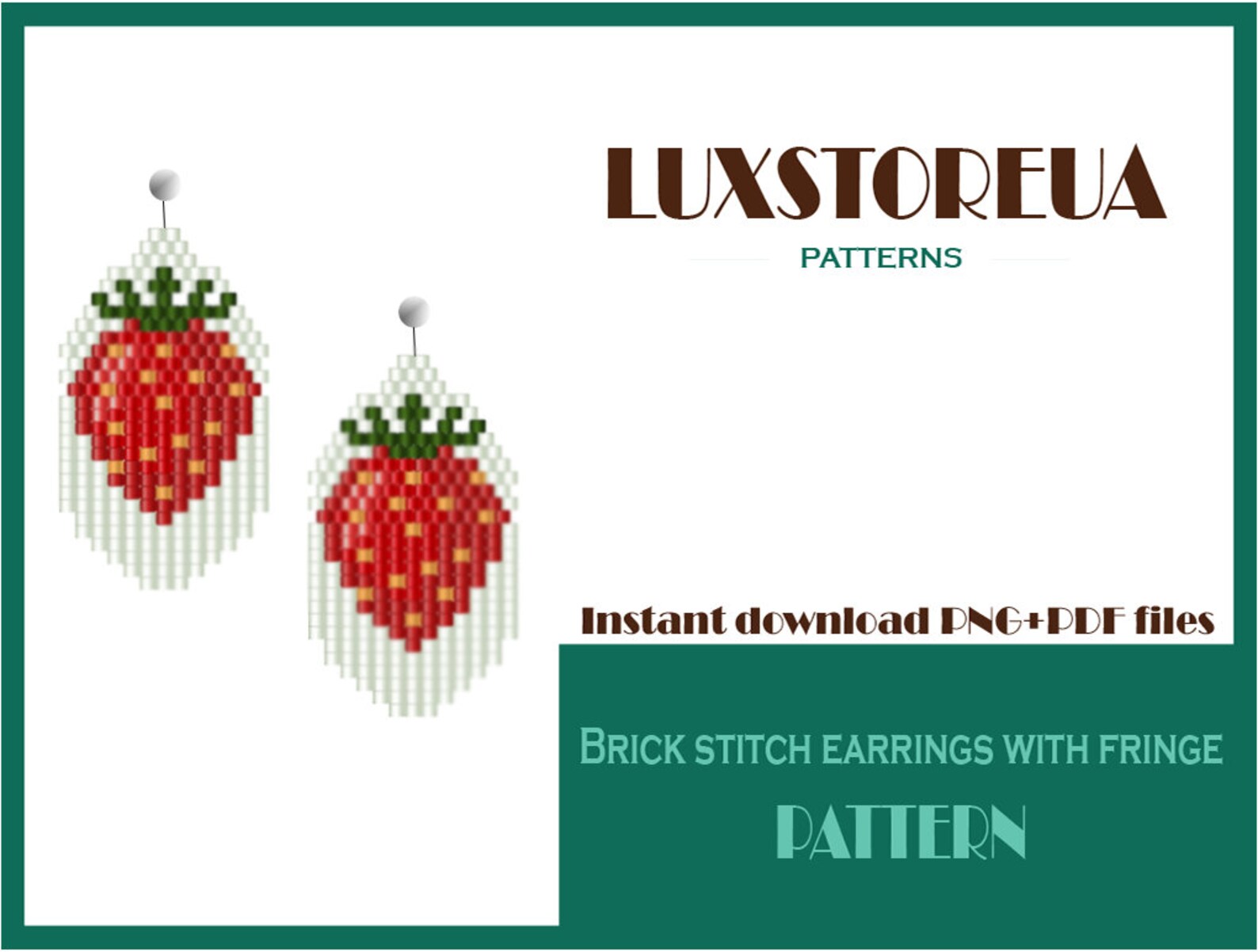 Seed Beads Strawberry Earrings Pattern Earrings With Etsy