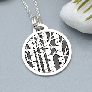 Aspen Tree Grove Necklace - Tree Necklace - Silver Necklace