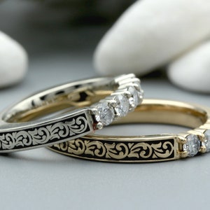 Westlicher Ehering - Lab Diamant Ehering - Western Ring