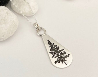 Pine Tree Pendant - Sterling Silver Necklace - Pine Tree Necklace
