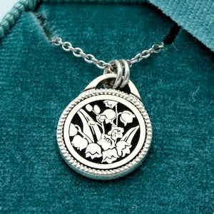 Birth Flower Necklace - Flower Necklace- Birth Flower Jewelry - Dainty Sterling Silver Necklace