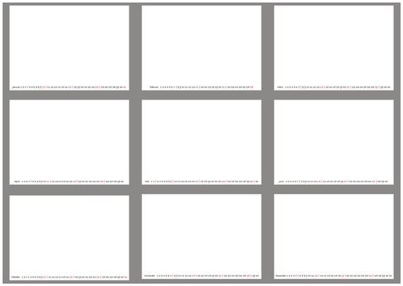 Druckvorlage Kalender 21 A3 Quer 13 Seiten Inkl 2mm Etsy