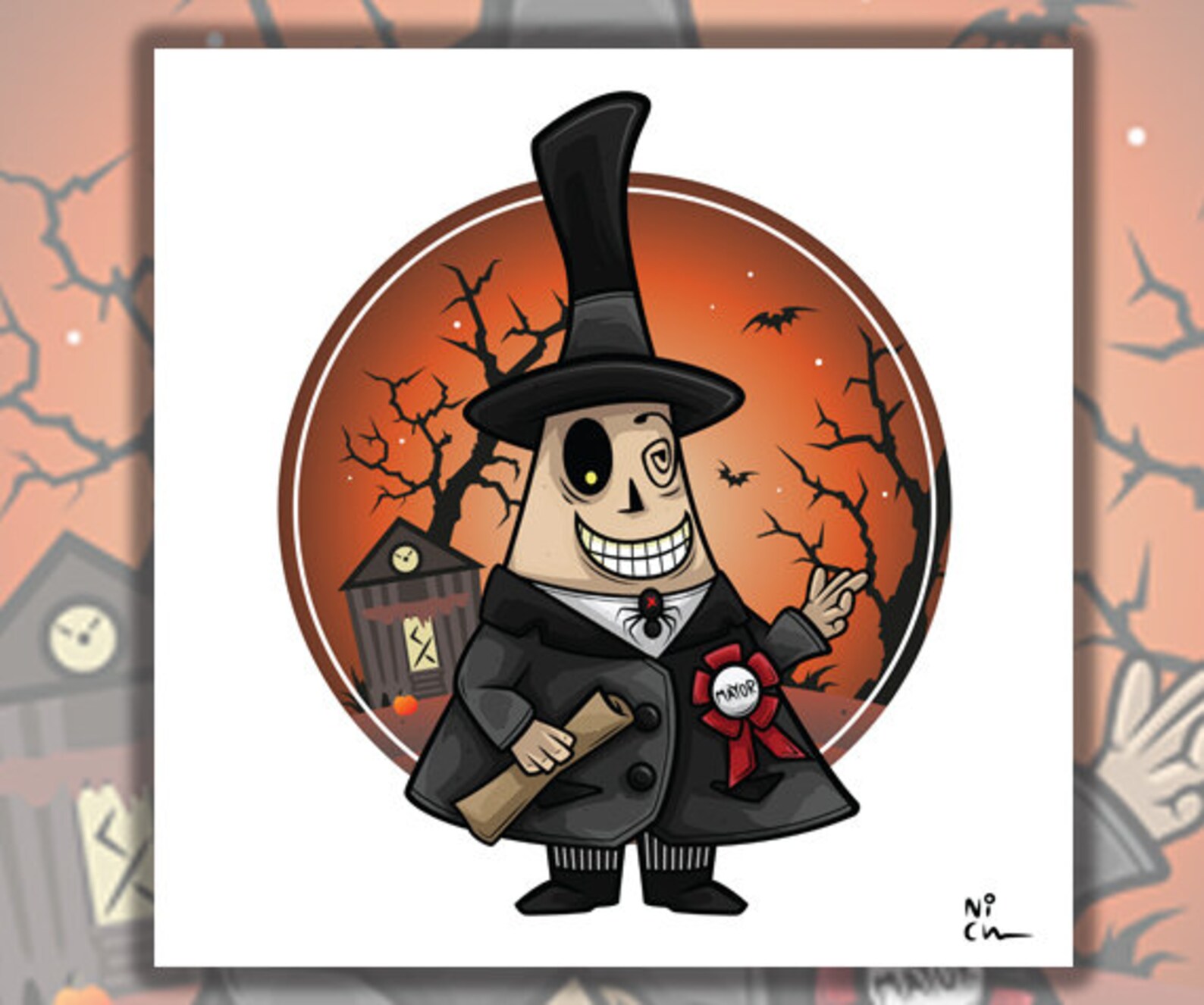 The Mayor Nightmare Before Christmas 8x  Etsy