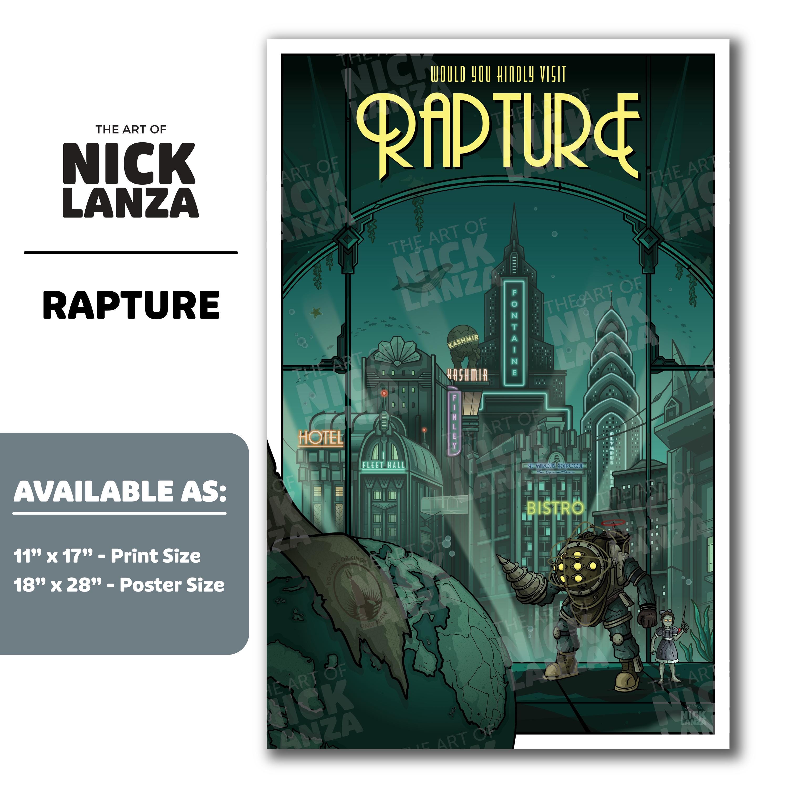 Rapture (bioshock) - Retro Travel Poster, Bioshock, Videogames