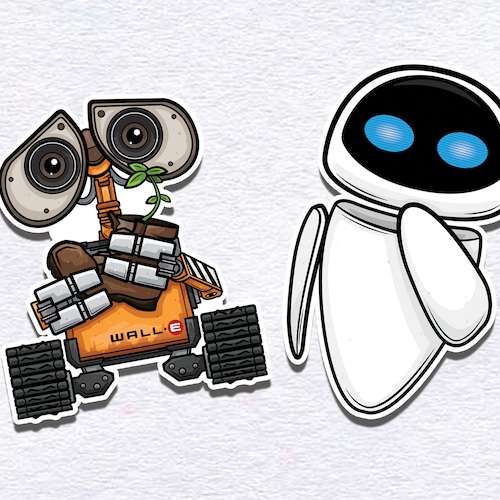Large Wall E and Eve Sticker Etsy