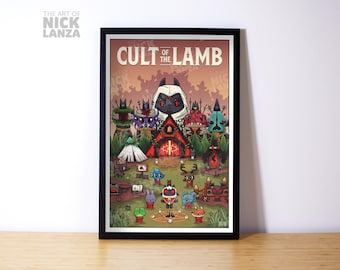 Cult of the Lamb Travel Poster – Cozy Gaming Print