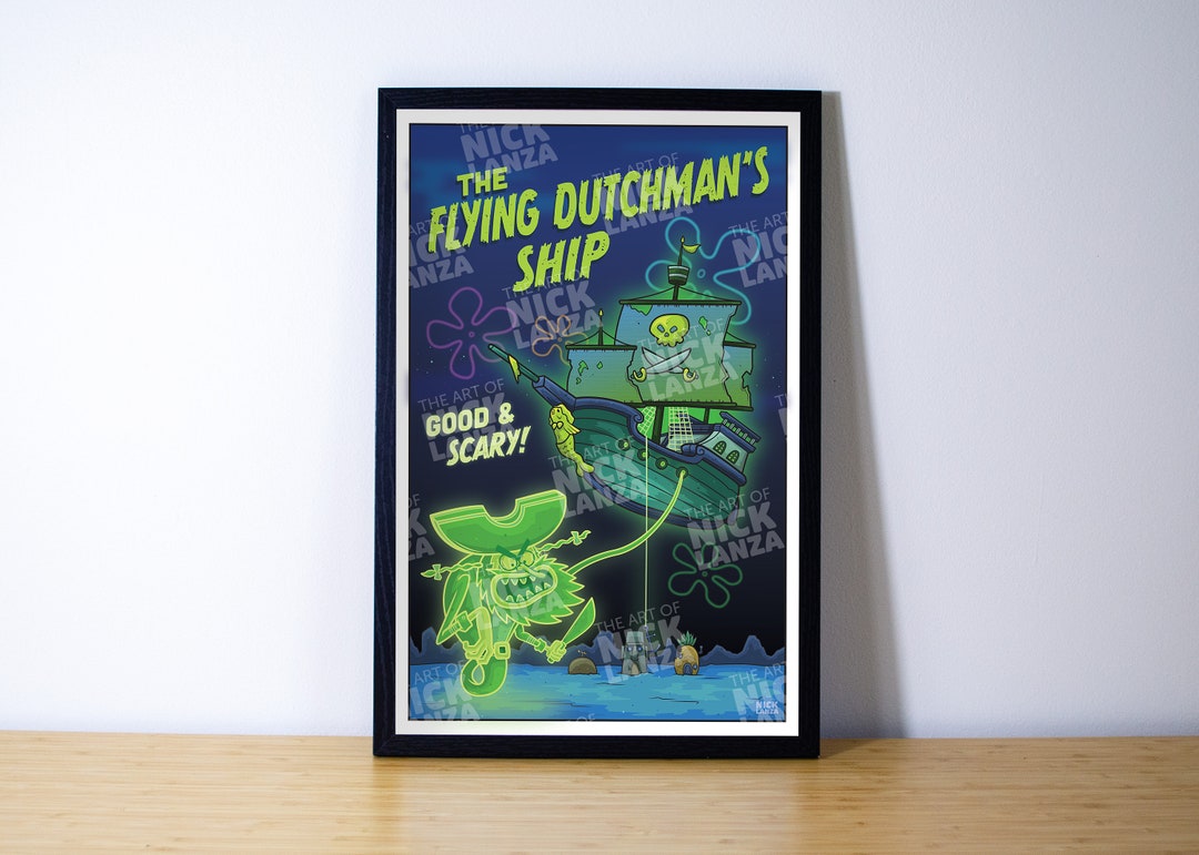 Flying Dutchman's Ship spongebob Travel Poster - Etsy