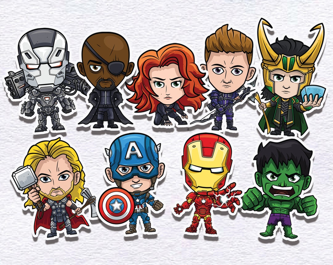 Avengers Vinyl Sticker Set iron Man Captain America Hulk Etsy