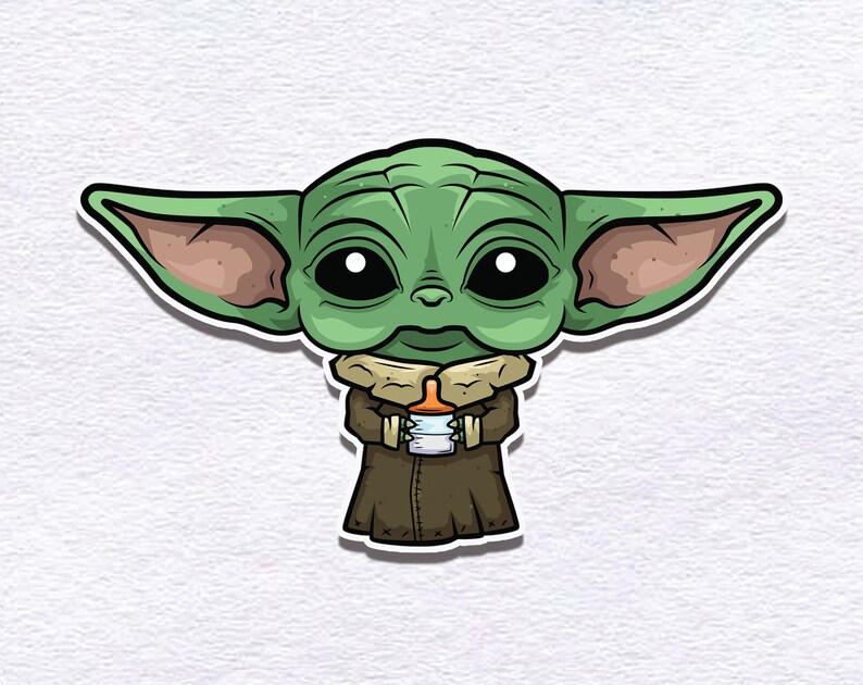 baby yoda inspired vinyl sticker etsy