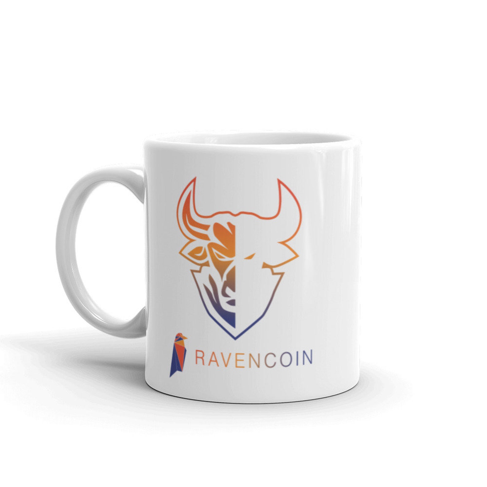 Ravencoin Crypto RVN coin Crytopcurrency White glossy mug ...