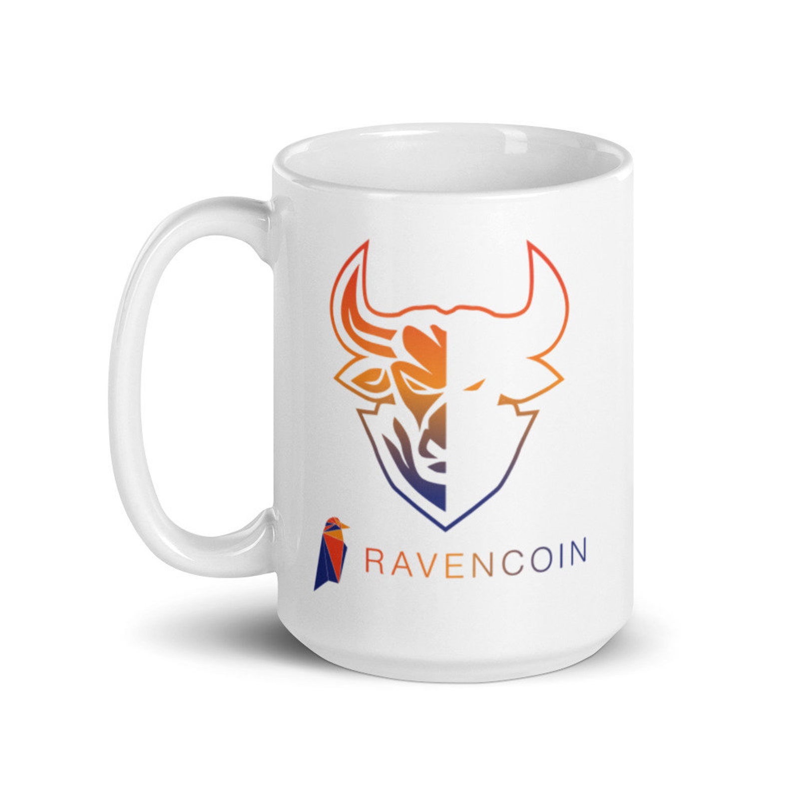 Ravencoin Crypto RVN coin Crytopcurrency White glossy mug ...