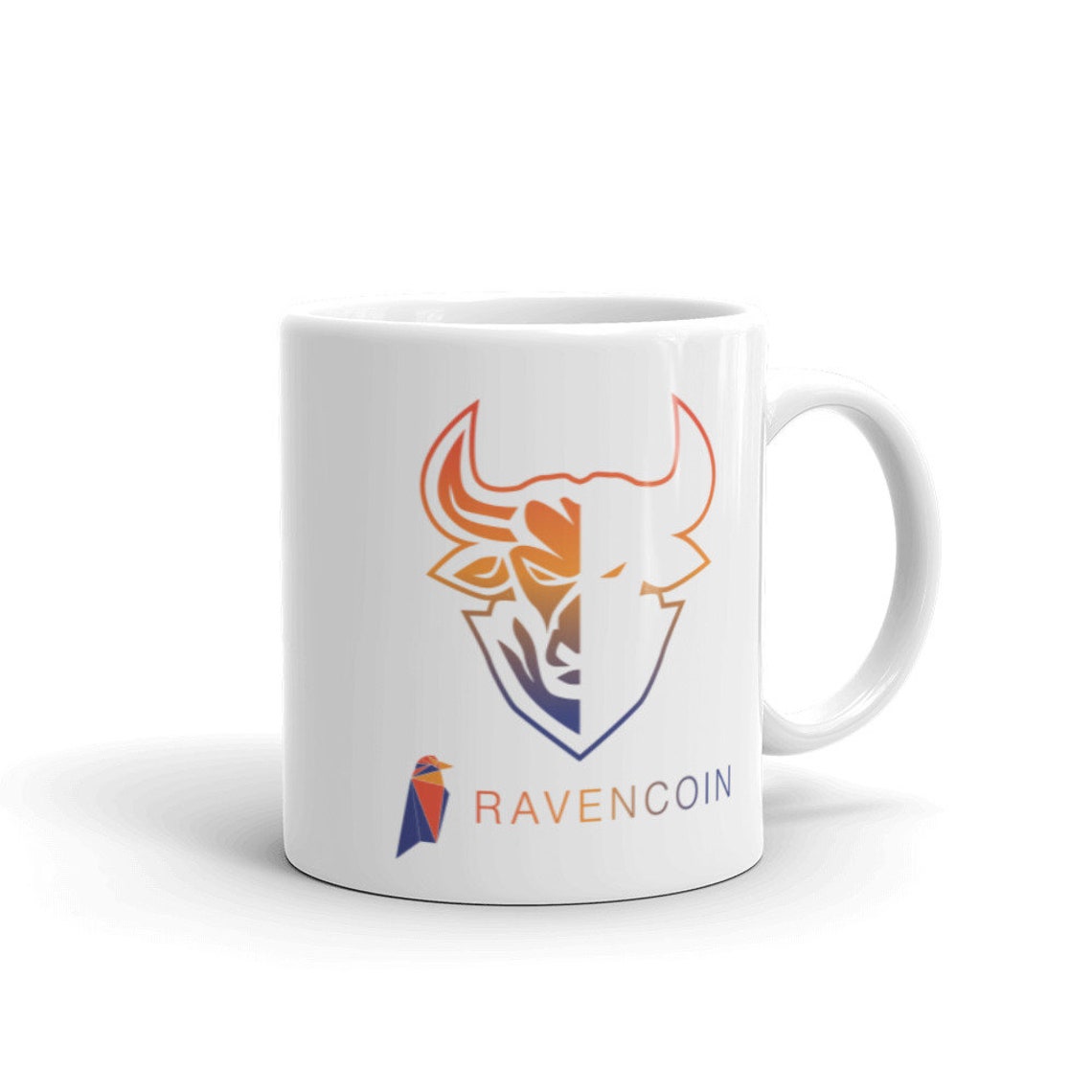 Ravencoin Crypto RVN coin Crytopcurrency White glossy mug ...