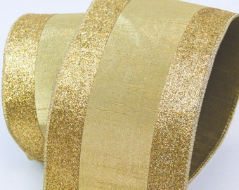 Dupioni Supreme Wired Edge Ribbon, 1-1/2-Inch, 10 Yards, Gold – Firefly  Imports