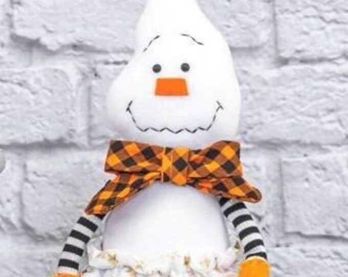 Melrose International Plush Halloween Ghost Gnome Shelf Sitter 24