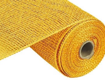 Yellow Poly Burlap Mesh, Yellow Mesh for Wreaths, Yellow Gold Poly Burlap Mesh for Sunflower Wreath, Yellow Poly Mesh for Fall