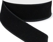 1.5 quot Black Velvet Wired Ribbon, Black Velvet Craft Ribbon, Black Halloween Ribbon, Solid Black Wired Ribbon for Wreath Bow