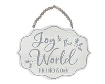 Joy to the World Wood Sign, White Gray Sign, Religious Christmas, Religious Sign, Gray Christmas Sign, Wreath Sign, Christmas Decor