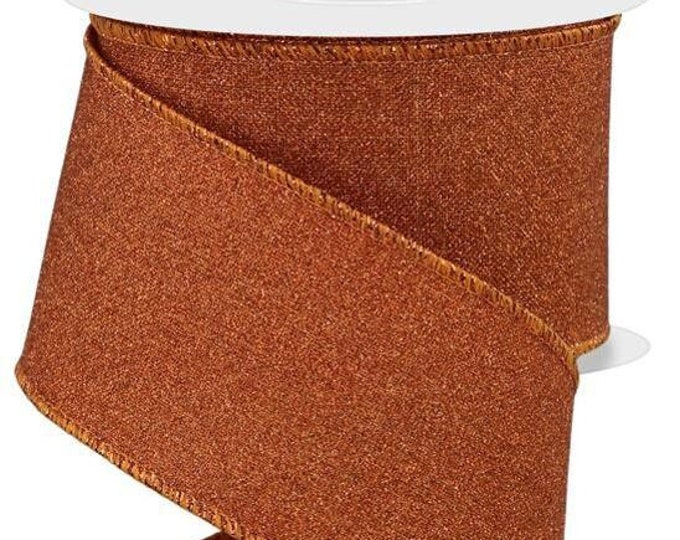 Wired Orange Glitter Ribbon, Burnt Orange Ribbon, Pumpkin Ribbon ...