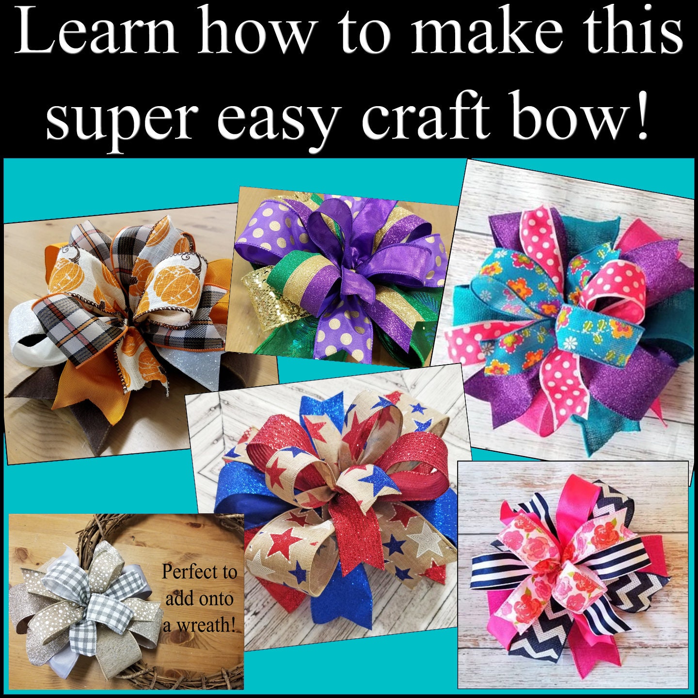 DIY Bow Kit Christmas craft bow Christmas wreath bow kit | Etsy