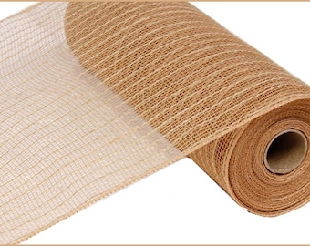 Tan Burlap Mesh, Tan Jute Mesh, Natural Mesh for Wreath, Burlap Mesh