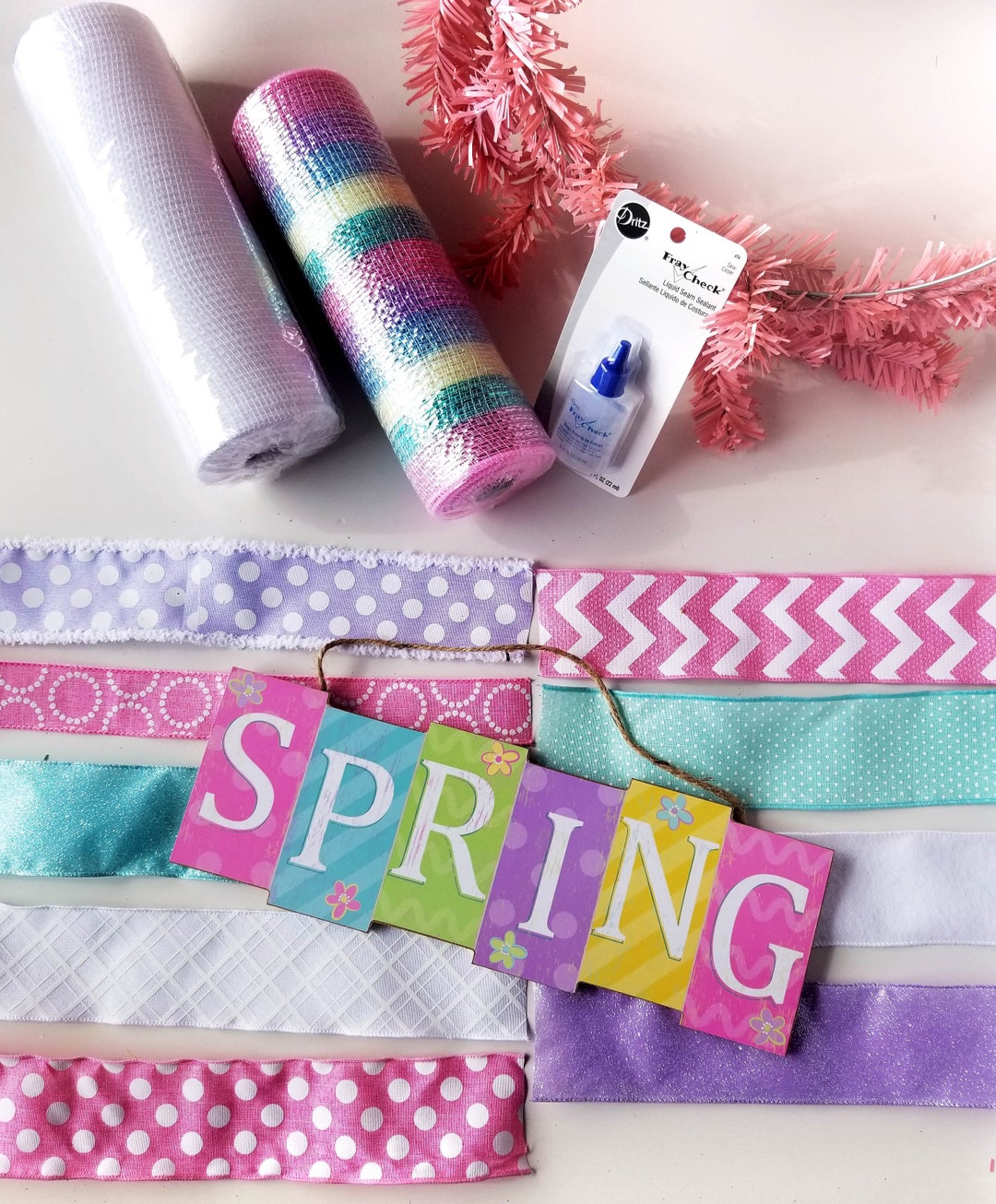 Spring Wreath Kit, Easter Wreath Kit, Easy Wreath Making Kit With