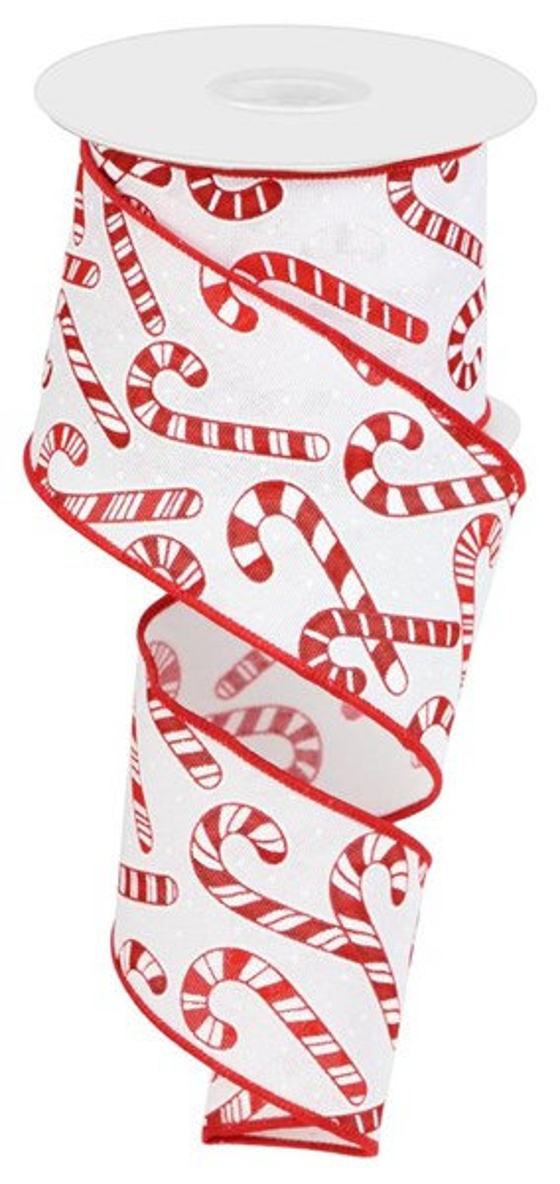 2.5 Candy Cane Ribbon Wired Candy Cane Ribbon Wired Etsy