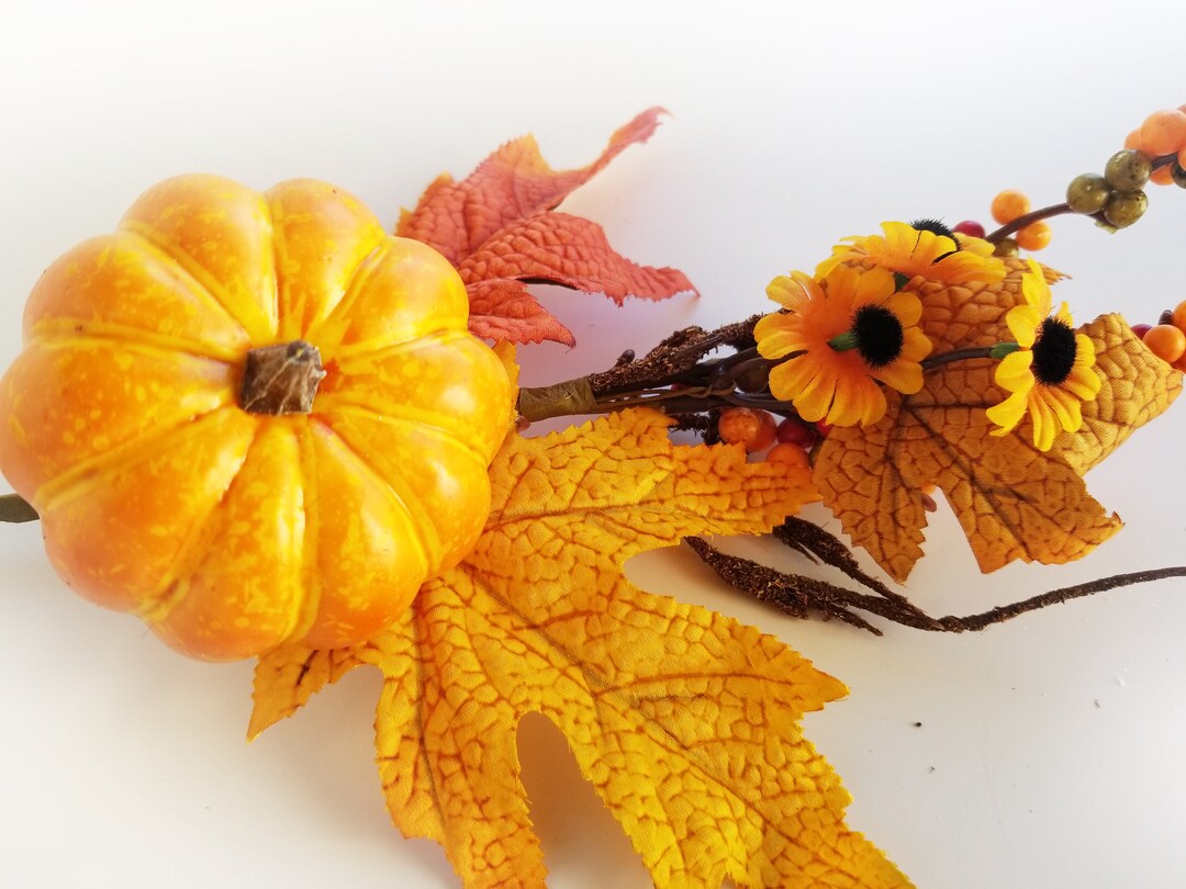 Fall Pumpkin Pick, Pumpkin Spray Decor, Fall Leaf Spray, Fall Leaves