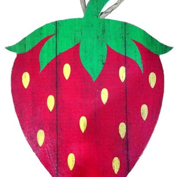 Strawberry Shaped Sign, Strawberry Wood Sign, Strawberry Decor