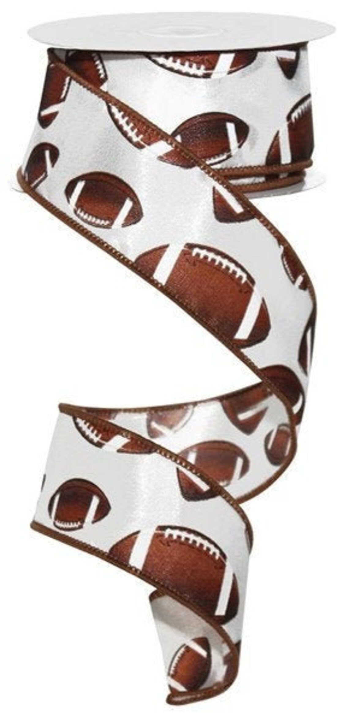 1.5 Football Ribbon Wired Football Ribbon Sports Etsy