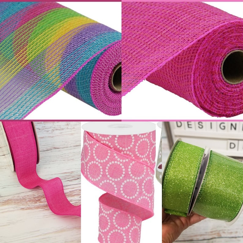 Breast Cancer ribbon Pink white dot ribbon 2.5 Pink wired ribbon Pink Craft Ribbon Spring Ribbon Valentine Ribbon Easter Ribbon