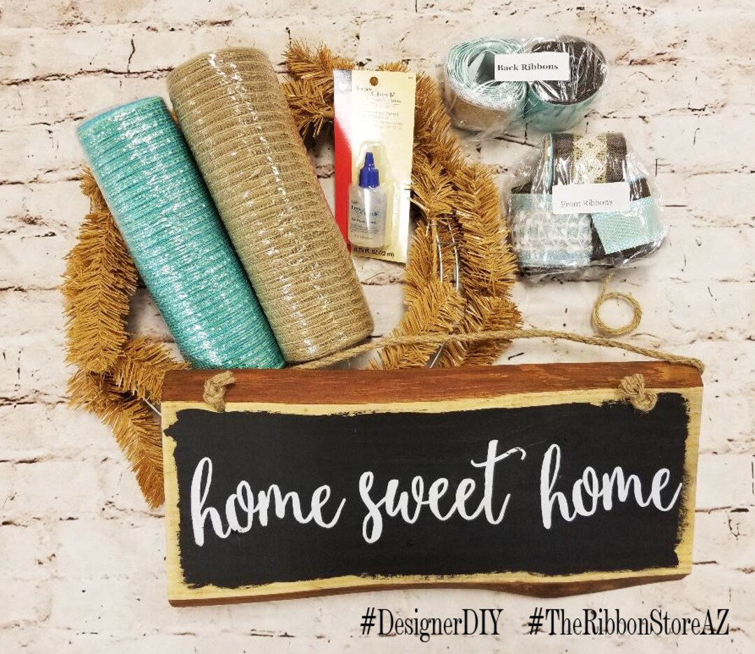 Wreath Making Kit Mesh Wreath Kit Home Sweet Home Wreath - Etsy