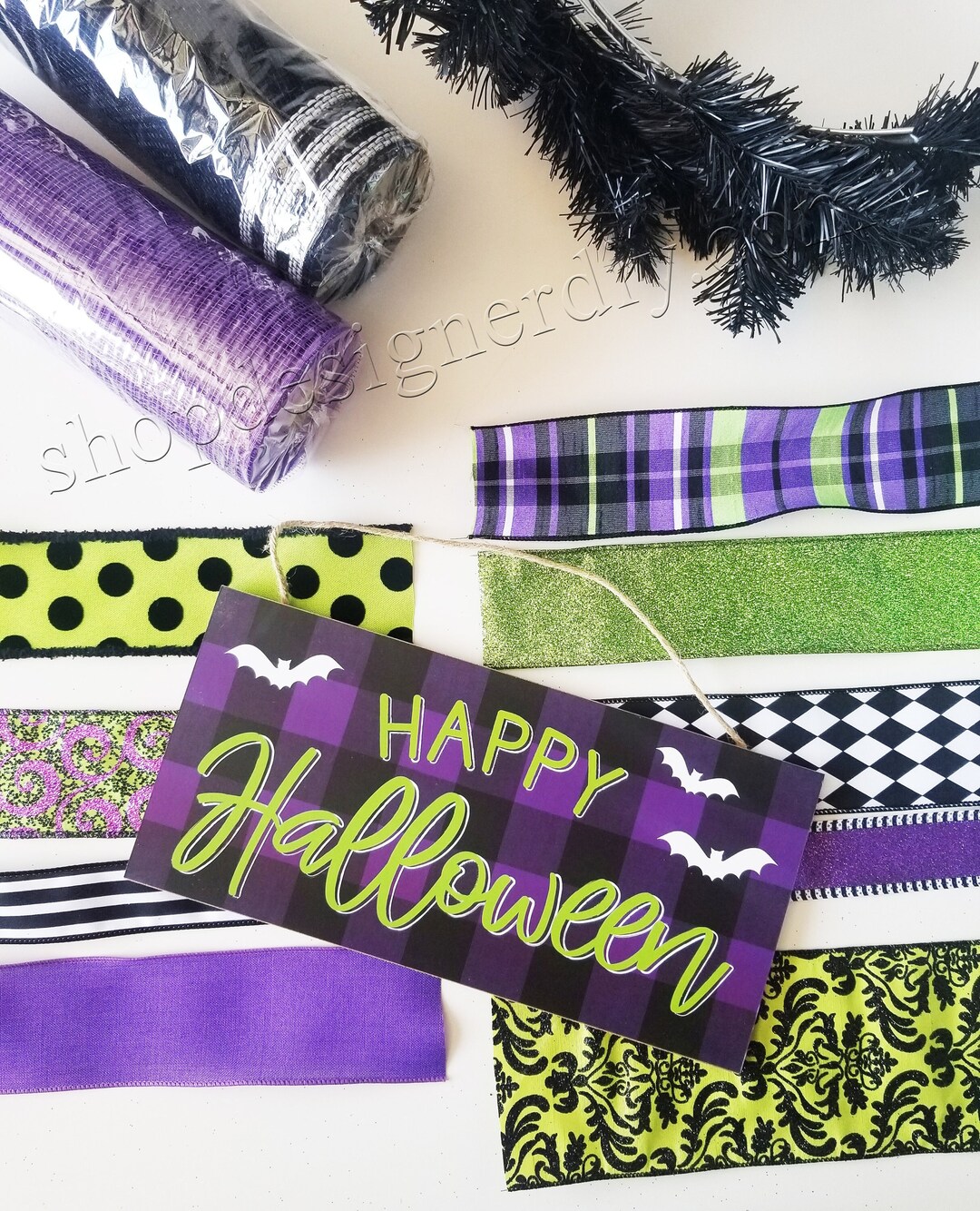 Halloween Wreath Kit With Instructions, Fall Mesh Wreath Kit for