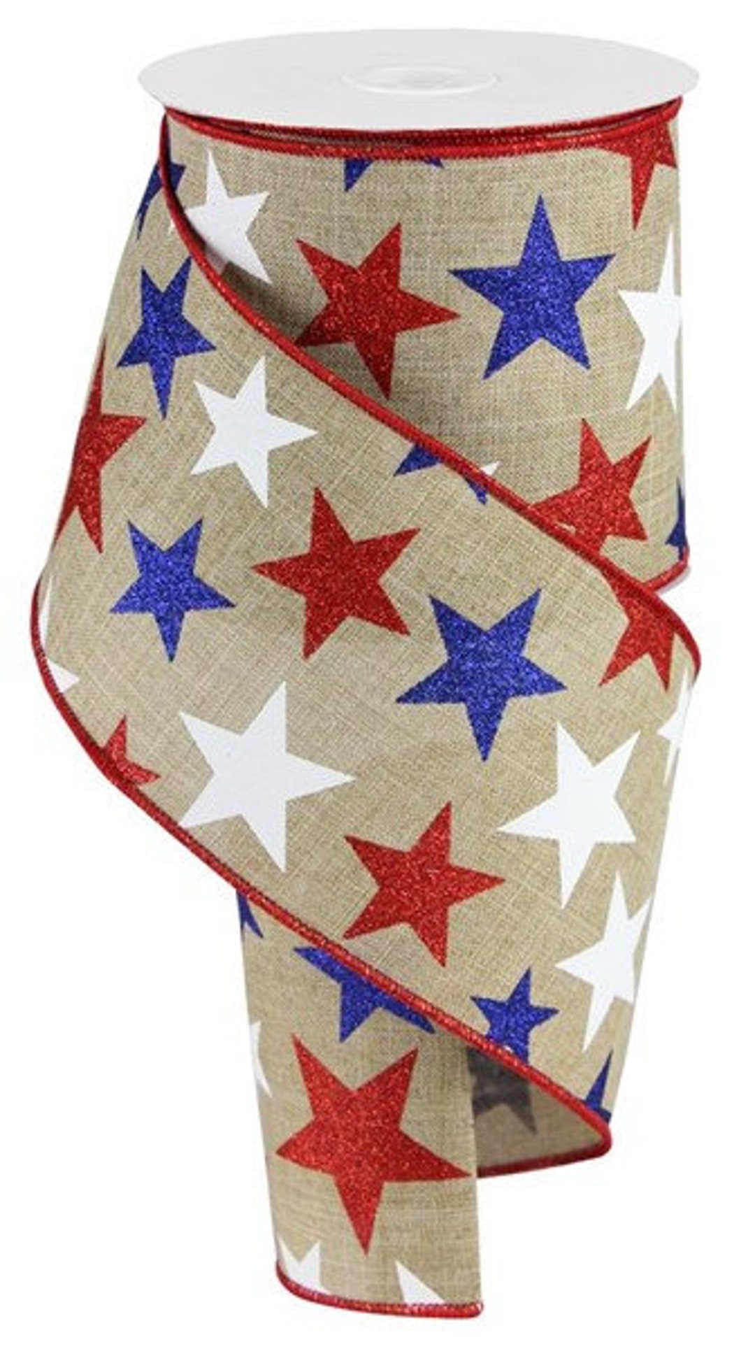 Wired Star Ribbon, Wired Patriotic Ribbon, 4th of July Ribbon for ...