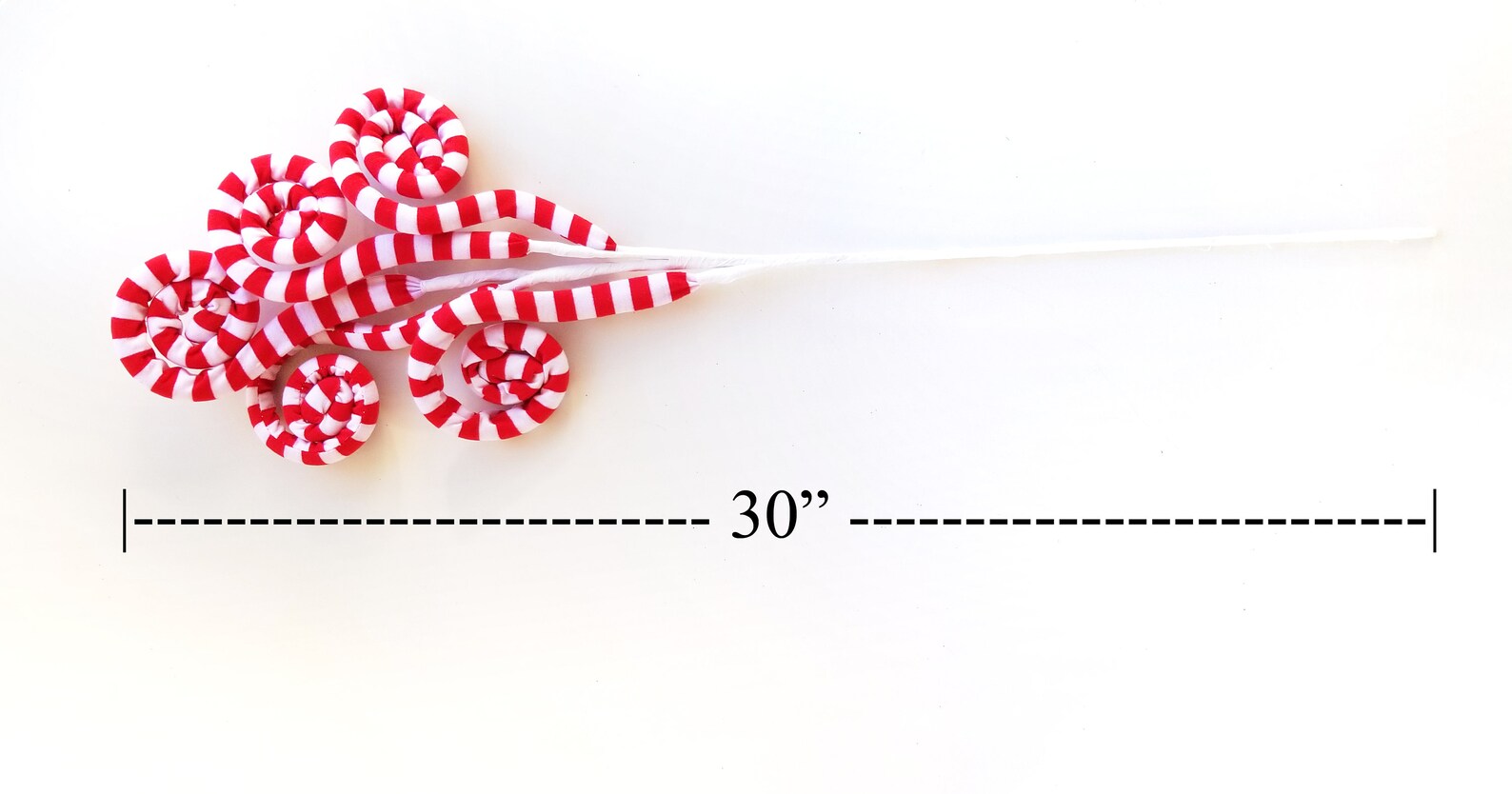 Candy Cane Swirl Wired Pick Stem Christmas Wreath Pick Stem Etsy