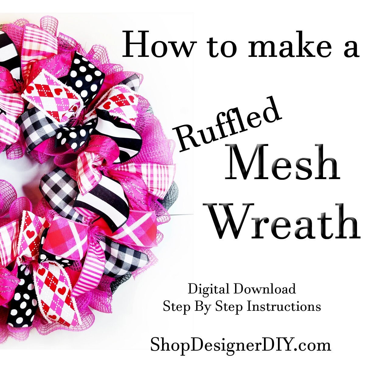 How to Make a Mesh Wreath Wreath Instructions Step by Step Etsy