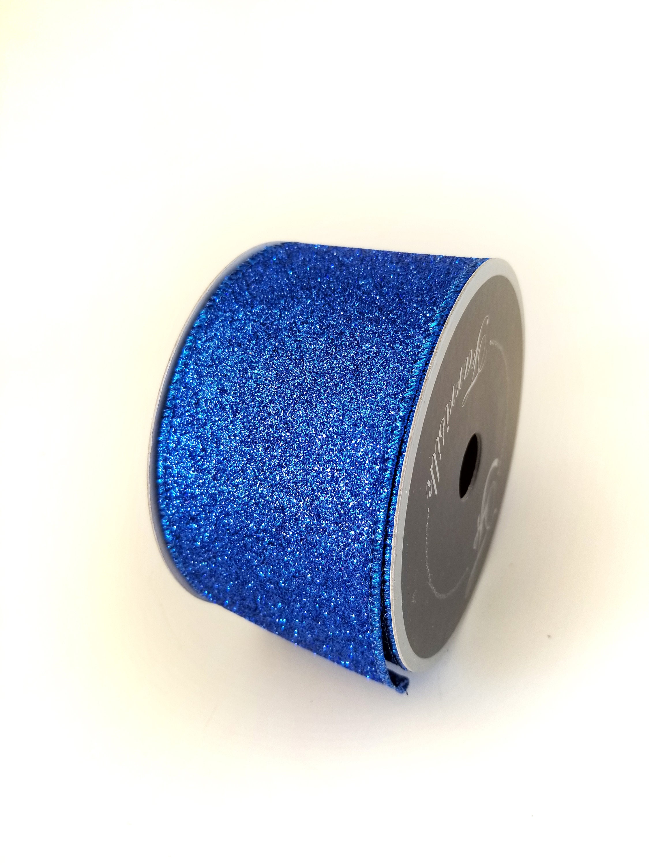 Wired Ribbon * Glitter Royal Blue Shimmer Canvas * 5/8 x 10 Yards * R –  Personal Lee Yours