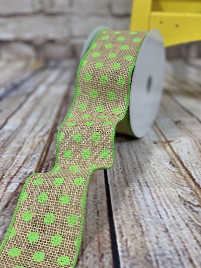 Sold by the YARD RUSTIC Burlap look wired Ribbon w// Brown Edges 2.5/" wide