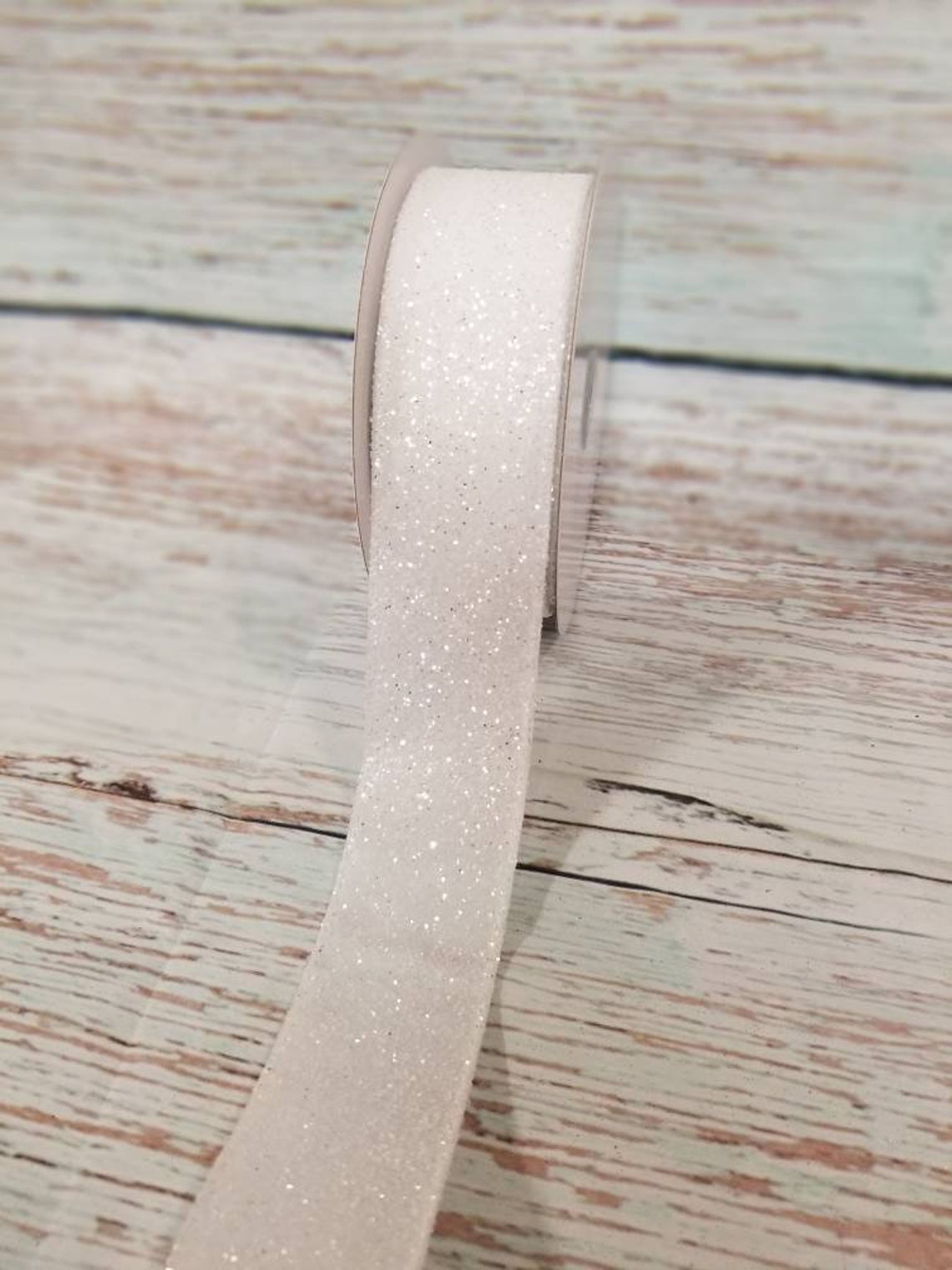 1.5 white glitter ribbon Christmas ribbon craft Etsy