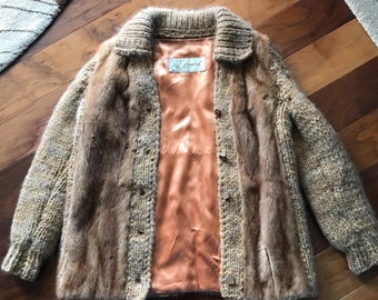 1970s Mr. Leonard Mink Sweater Coat 