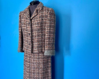 Lovely 1960s Wool & Angora Jacket and Skirt Set by Adolphe Zelinka / Bonwit Teller Skirt Suit (S)