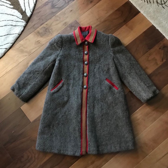 Sweet 1950s Nordic Teddy Bear/Faux Fur Coat with W