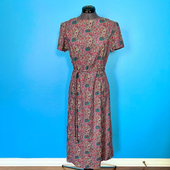 Eye-catching 1960s/1970s Paisley Dress with Short… - image 7