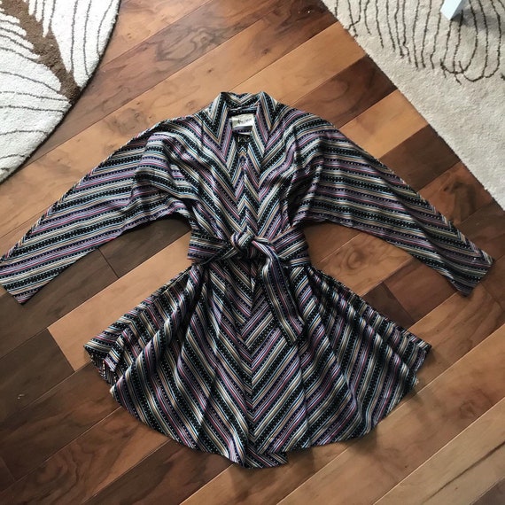 Stunning 1950s Maxan Rainbow Striped Taffeta Jacke